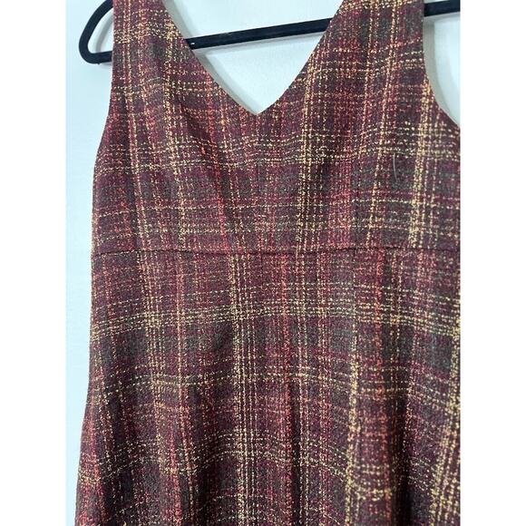 Laundry by Shelli Segal Plaid Tweed Dress 8 Retro Academia Twee Preppy Office - Picture 6 of 11